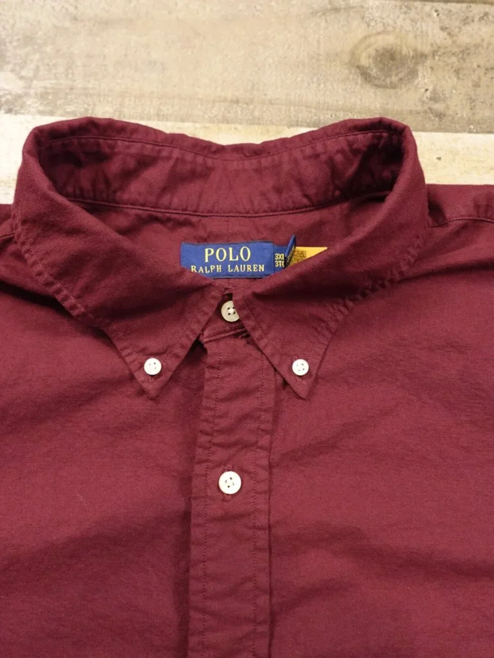 Polo Ralph Lauren Oxford Button Down Shirt Men's 3XLT Burgundy Cotton
